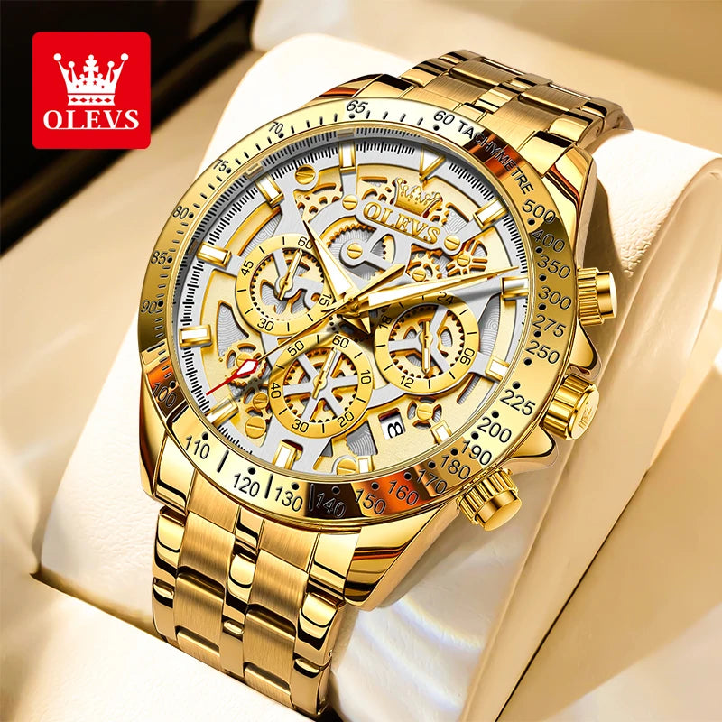 OLEVS 9913  Men's Watches Original Quartz Watches For Men Waterproof Luminous Chronograph Date 24 Hours Watches Luxury Men