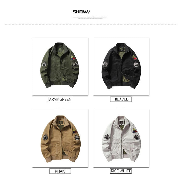 FURY Military Jacket Stand Collar Men's Bomber Jacket Cotton Embroidery Tactics Coat Men Windbreaker Chaqueta Hombre