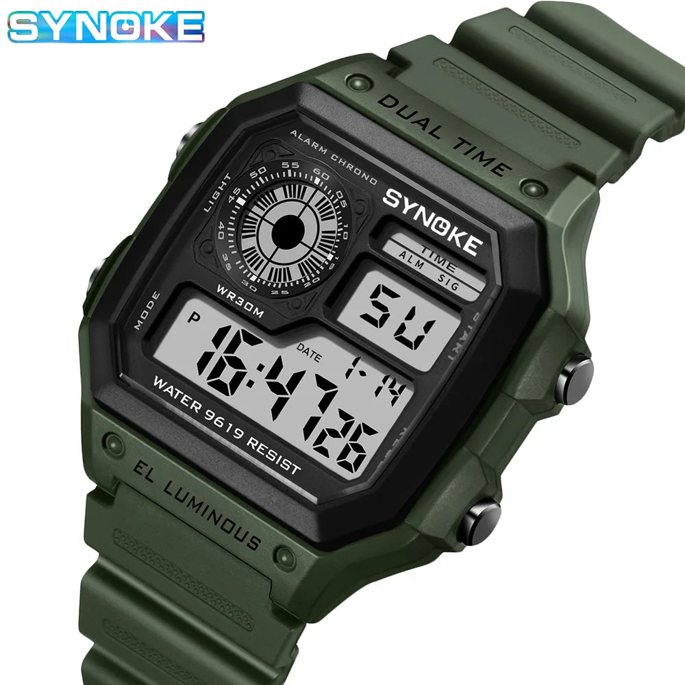 Digital Watches Men Sports Luminous Multifunction Waterproof Women Wristwatch Outdoor and Running Student Seven Lights Synoke