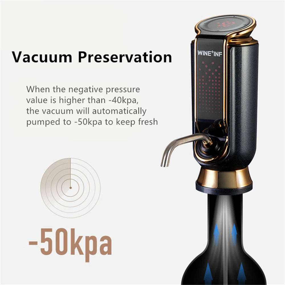 Automatic Wine Decanter Electric Wine Decanter Fresh-keeping 10 Days Quick Wine Aerator Adjustable Wine Dispenser USB Charging