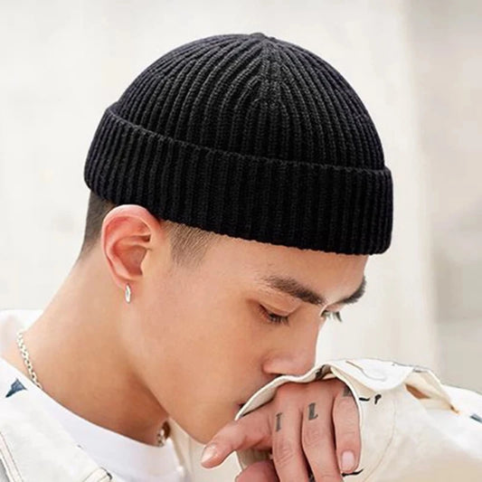 Knitted Hat for Men & Women Caps Wool Fashion Simple Warm Skullies Beanies Solid Autumn Winter Beanie Cap Trendy Style