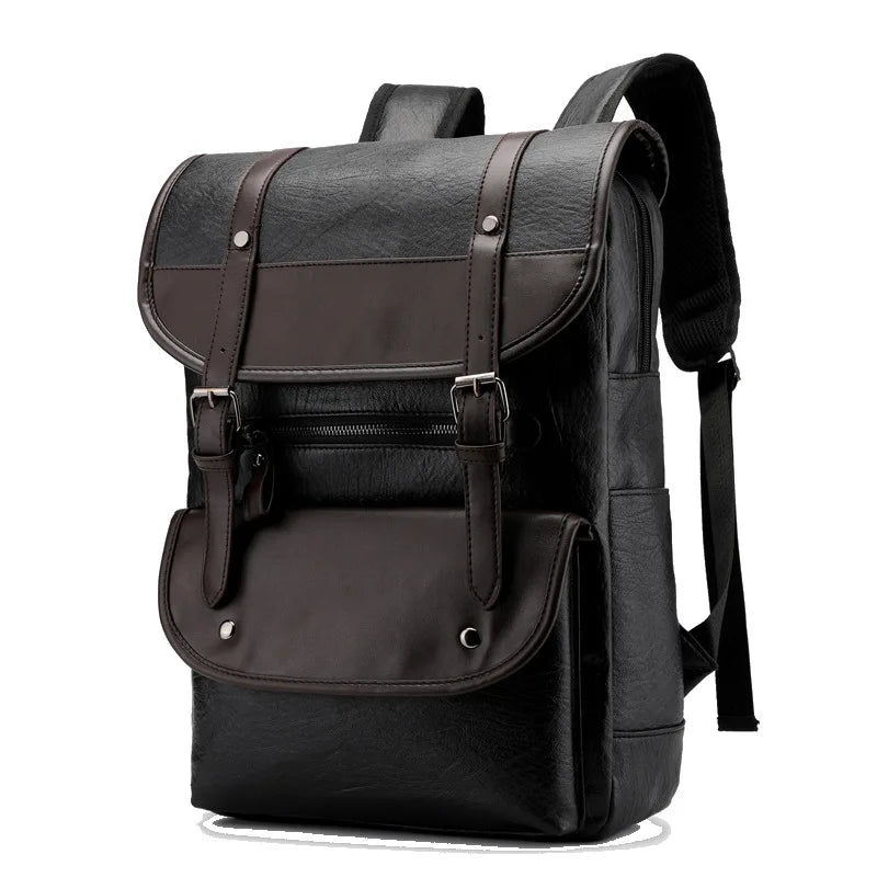 New Backpack Men's Trendy Retro Bag Business Computer Bag Travel Weekend Large Capacity Waterproof and Durable Leather Backpack