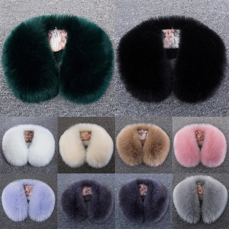 Winter Warm Scarf for Women Faux Fur Scarf Shawl Plush Fake Fur Collar Fluffy Neck Collars Soft Warm Scarives for Down Jacket