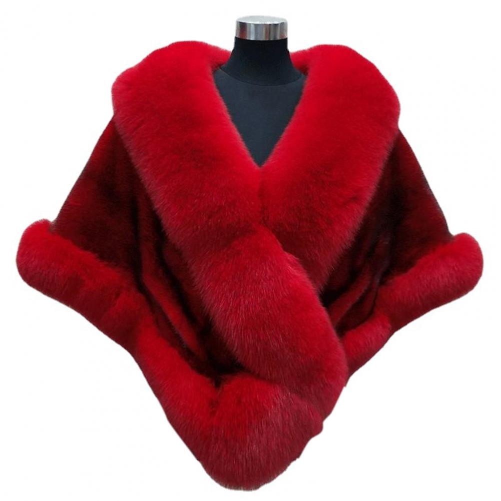 Faux Fur Shawl Faux Rabbit Collar Winter Shawls Elegant Bridal Fur Wrap Shawl Plush Warm Cape Coat Fluffy Poncho Women Jacket