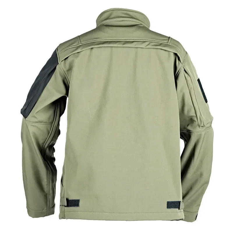 Winter Fleece Jacket Men Riding Outdoor Motorcycle Coats Tactical Multi-pocket Soft Shell Waterproof Windproof Warm Shark Skin