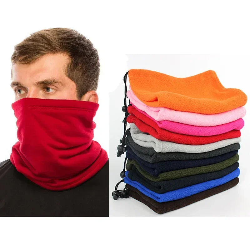 Scarf Fleece Drawstring Fleece Neck Sleeve Scarf Men Bandana Neck Warm Winter Windproof Tube Scarves For Face Ski Buff Snowboard