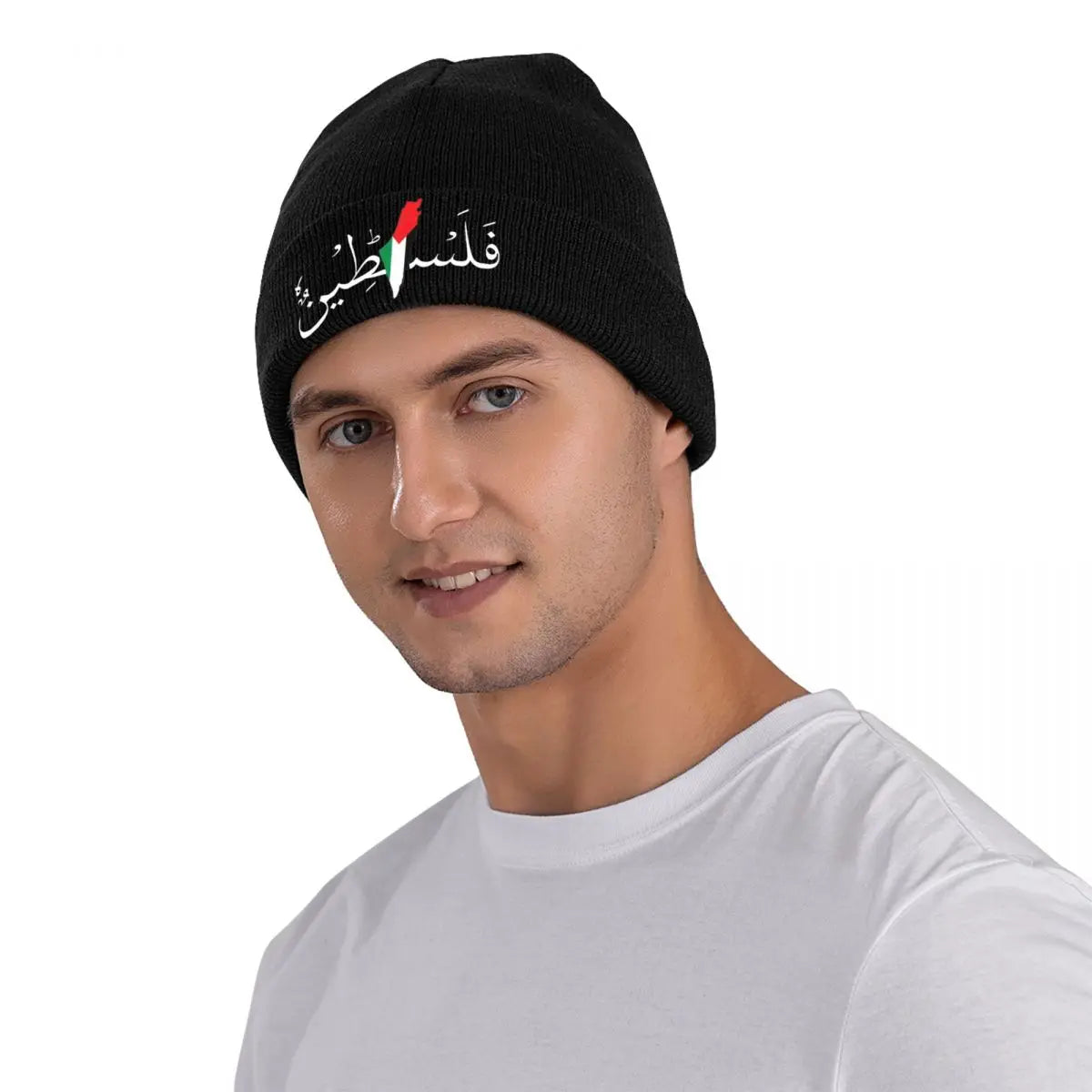 Palestine Flag Palestine Knitted Hat for Women Men Beanies Winter Hats Acrylic Casual Caps