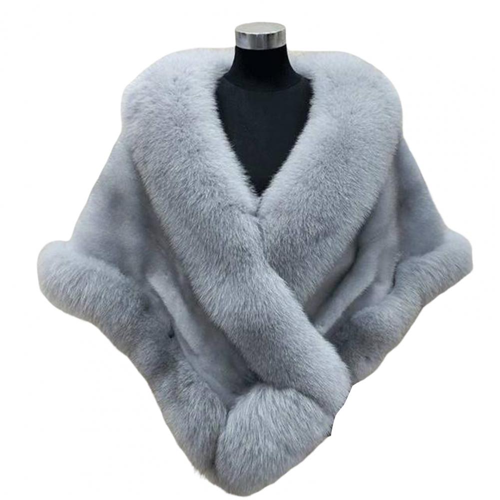 Faux Fur Shawl Faux Rabbit Collar Winter Shawls Elegant Bridal Fur Wrap Shawl Plush Warm Cape Coat Fluffy Poncho Women Jacket