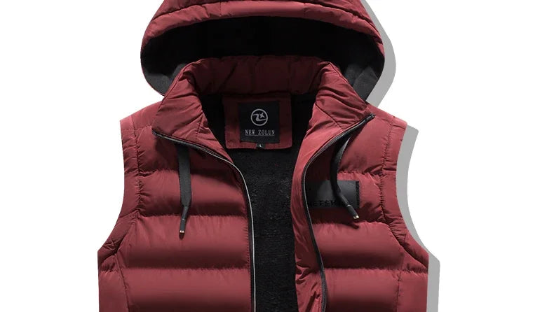 Mens Outdoors Vests 2024 Cotton-Padded Men's Winter Vest Warm Hooded Waistcoat Casual high quality hot sale Male Coats Vests