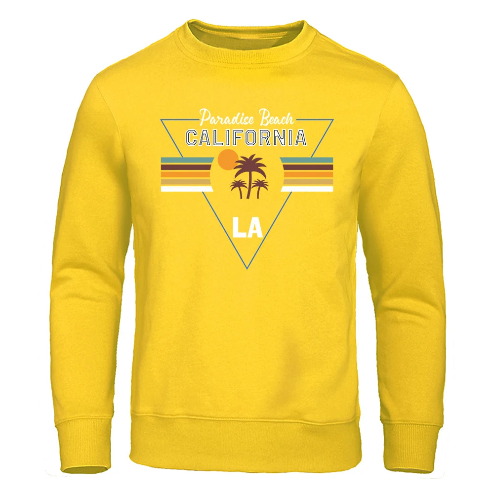 California Paradise Beach Letter Hip Hop Hoodie For Men Sport Warm Top Pullover Fleece Pullovers Comfortable Fashion Hoodies