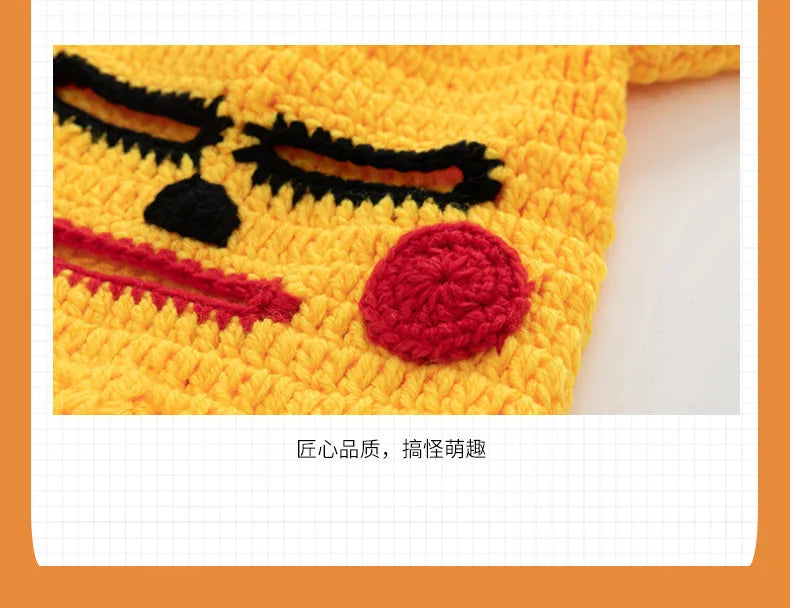 Hot Funny Sand Carved Handmade Pickup Hood Cute Cartoon Men'S And Women'S Edition Knit Headsets Autumn/Winter Halloween Gift