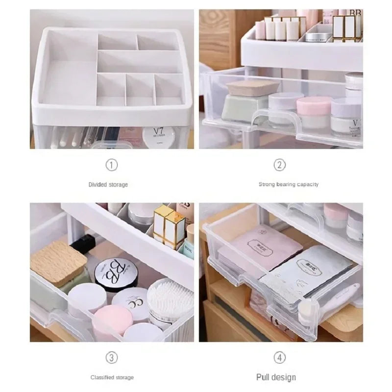 Make-up-Koffer, Schmuckbehälter, Make-up-Organizer, Schubladen, Kunststoff, Kosmetik-Aufbewahrungsbox, Make-up-Pinselhalter, Organizer