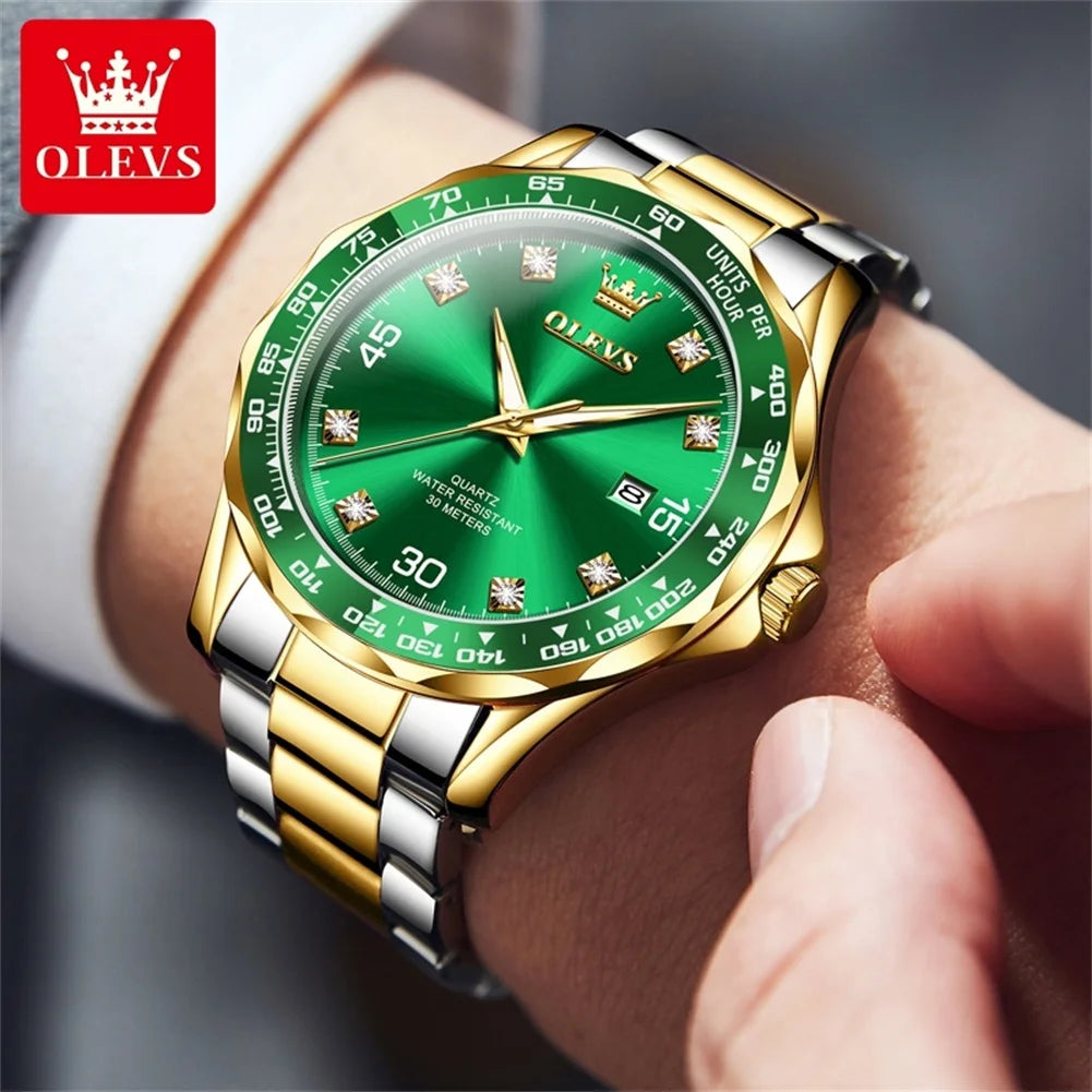 OLEVS 9988 Quarzuhr für Männer Luxus Stil Wasserdicht edelstahl TOP Marke Klassische Datum Herren Uhren Relógio Masculino