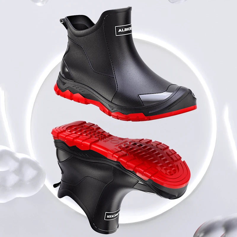 Neue rutschfeste leichte Outdoor-Schuhe Herren Regenstiefel wasserdichte Gummi-Angelschuhe Langlebige wasserdichte Gummi-Angelschuhe 39-45