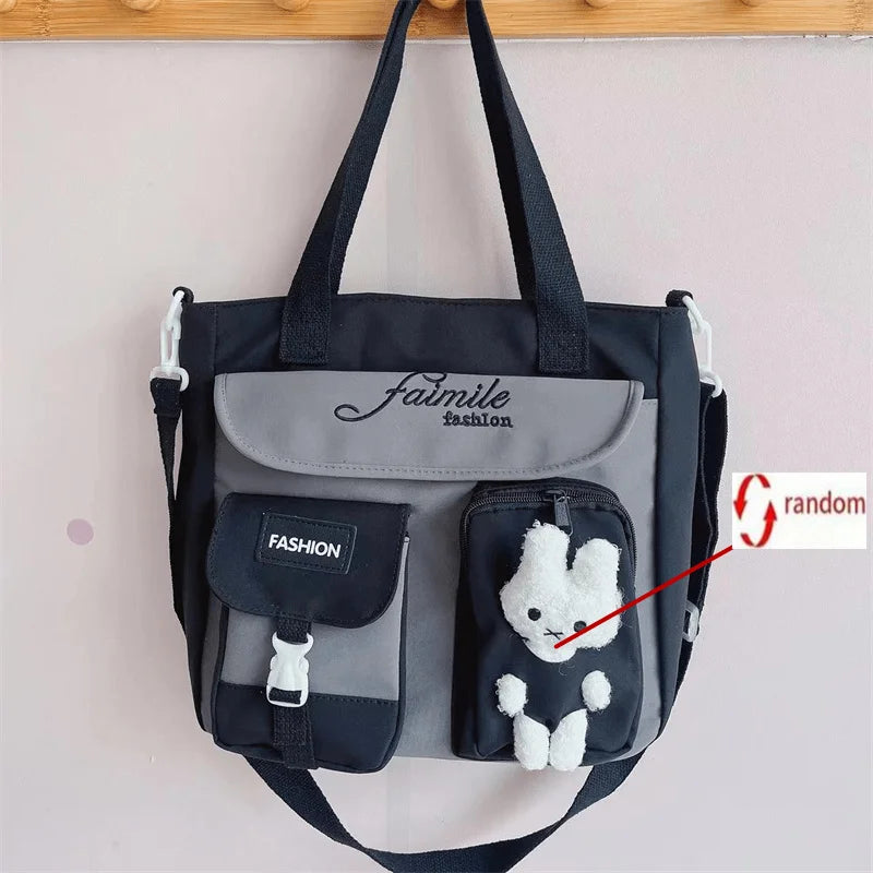 Waterproof Oxford Cloth Handbag Shoulder Bag Teen Girls Cartoon School Bags Women's Crossbody Bags