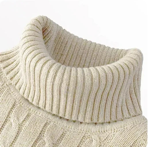 Men's High Neck Sweater Solid Color Pullover Knitted Warm Casual Turtleneck  Mens  Knitted Sweater