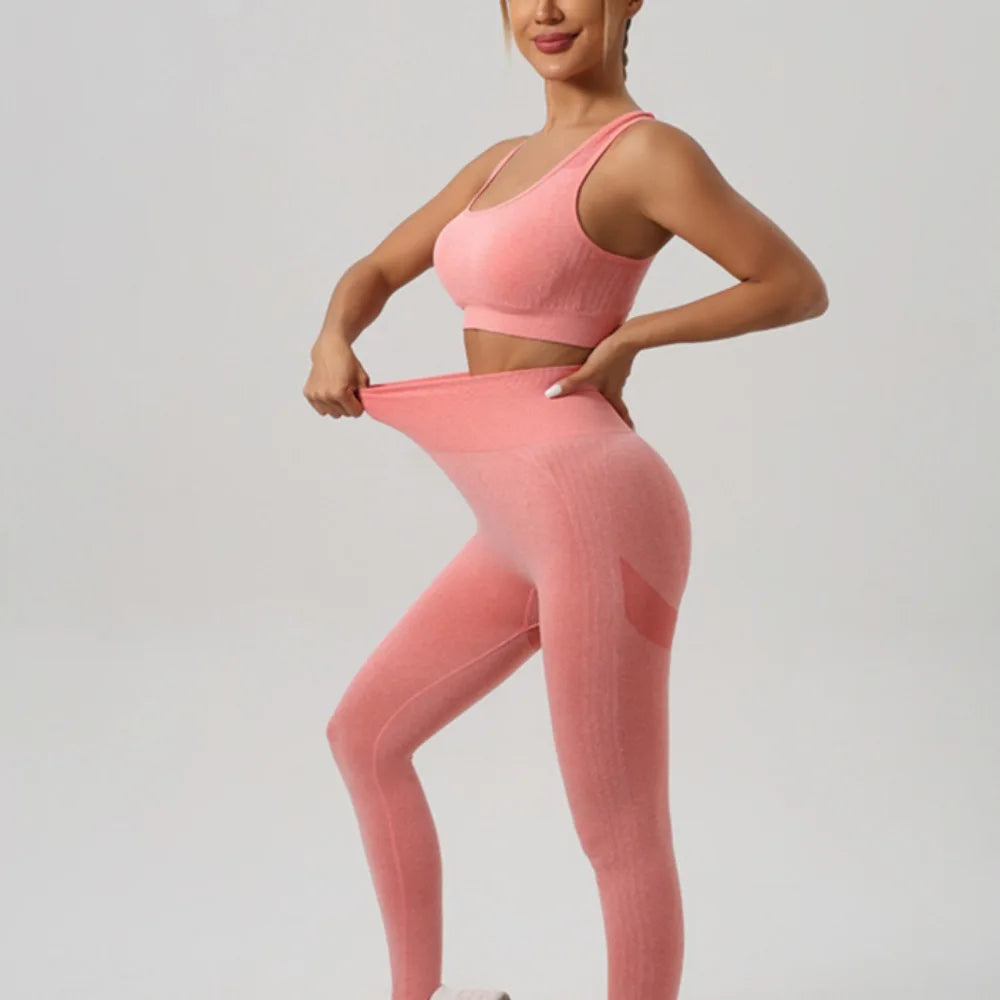 Yoga Suit Women's High-waist Elastic Abdomen and Hips Beautiful Back Sports Running Quick-drying Fitness Yoga Trousers