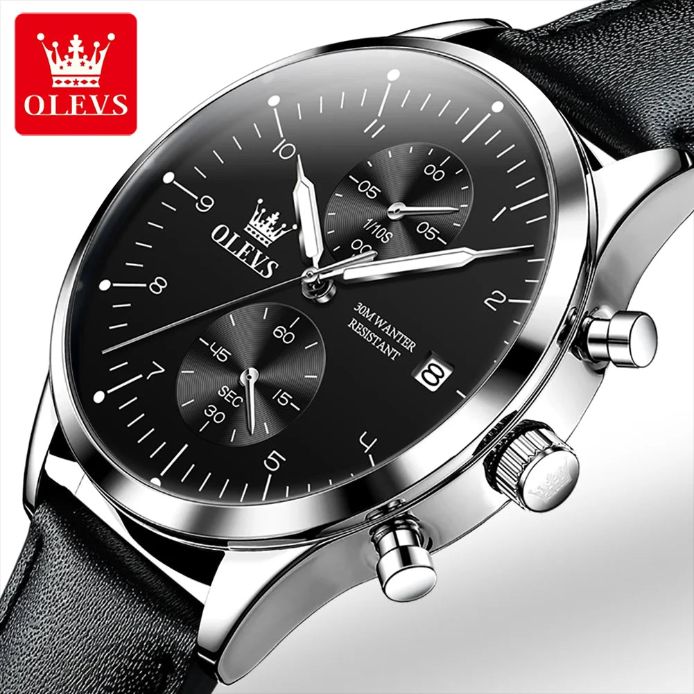 OLEVS Watches for Men Original Brand Quartz Luxury Business Men's Watch Waterproof Luminous Date Fashion Chronograph Wristwatch