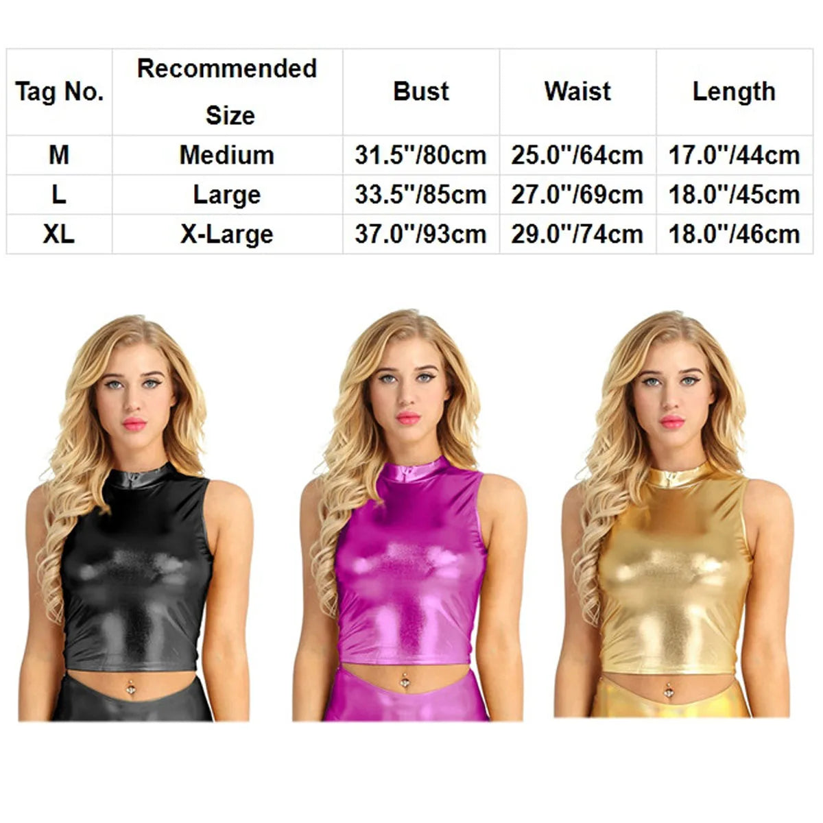 Frauen Latex Leder Sexy Tank Crop Top Ärmelloses Mock Neck Tops Festival Rave Kleidung Nachtclub Pole Dance Performance Kostüm