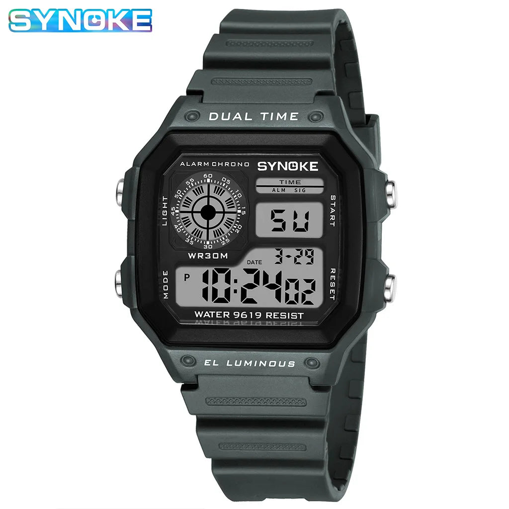 Digital Watches Men Sports Luminous Multifunction Waterproof Women Wristwatch Outdoor and Running Student Seven Lights Synoke