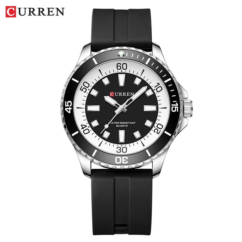 CURREN Brand 44MM Large Dial Male quartz Wristwatch  Sport Waterproof Simple Men's Watch With Luminous Hands