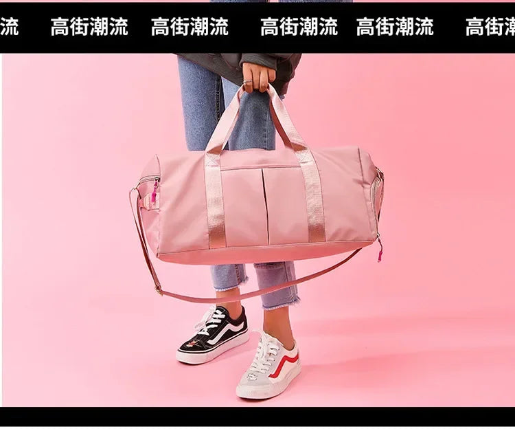 Training Yoga Sports Bags Fitness Gym Bags Wet Dry Separate Luggage Bag with Independent Shoe Compartment Travel Duffel Handbag