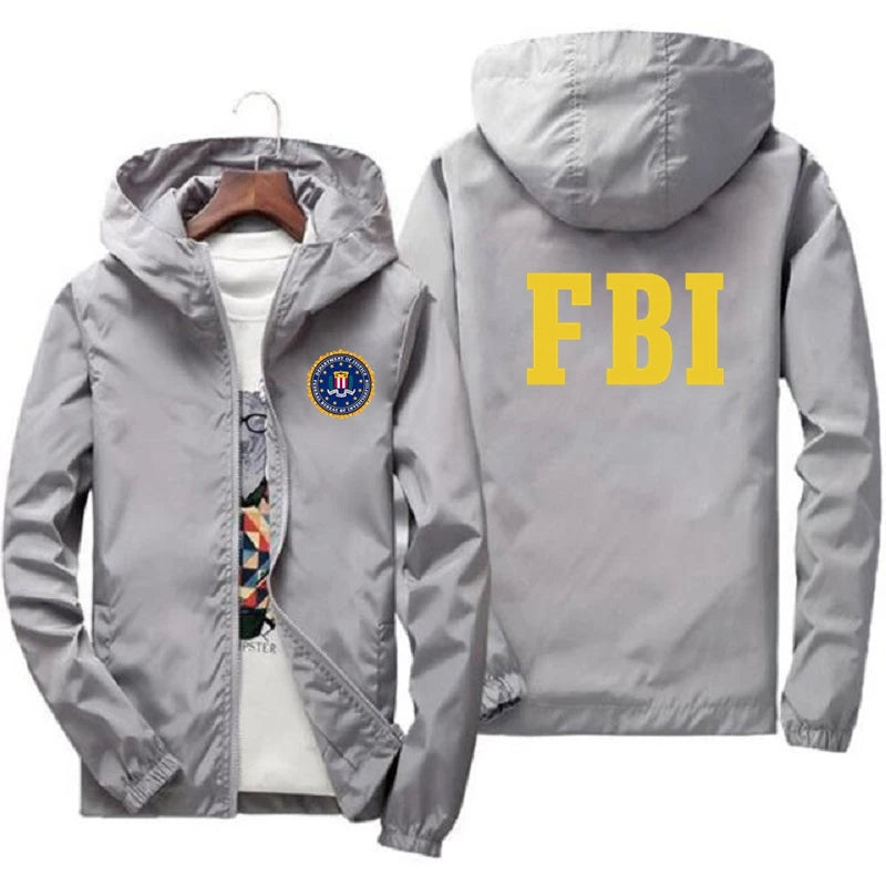 Fashion Zipper Men Women Hoodies Jacket FBI Print Sport Hip Hop Casual Zip Up Unisex Long Sleeve Hoodie Jacket Coat Top 7XL