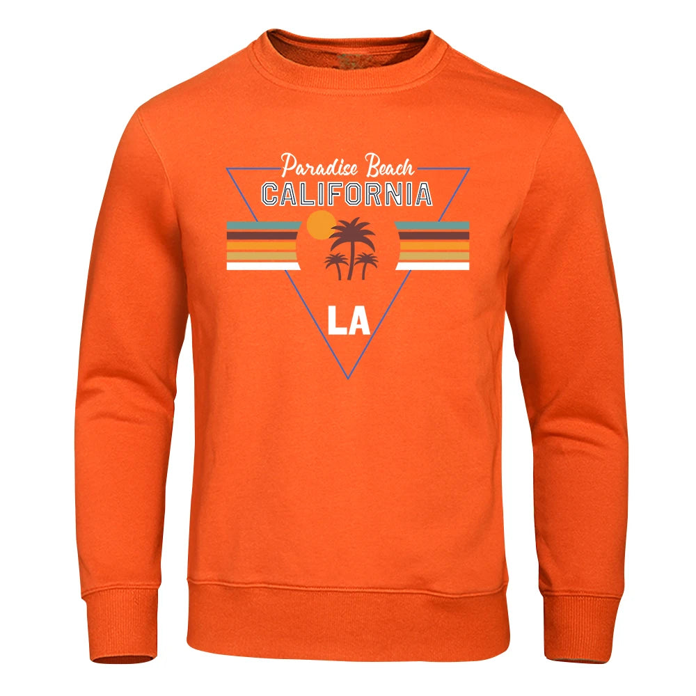 California Paradise Beach Letter Hip Hop Hoodie For Men Sport Warm Top Pullover Fleece Pullovers Comfortable Fashion Hoodies