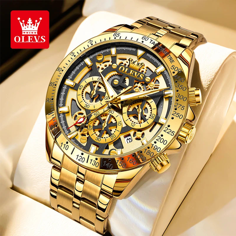 OLEVS 9913  Men's Watches Original Quartz Watches For Men Waterproof Luminous Chronograph Date 24 Hours Watches Luxury Men