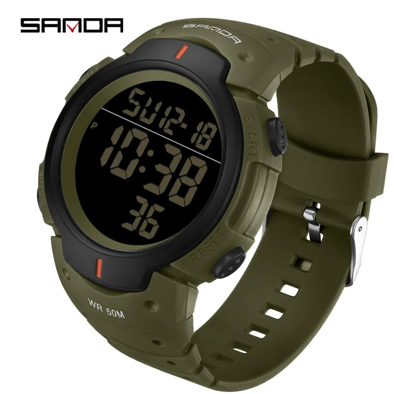 SANDA Brand New Arrival Fashion Men's Digital Watch Alarm Mode Pedometer Military Sport Waterproof Men Watch Relogio Masculino