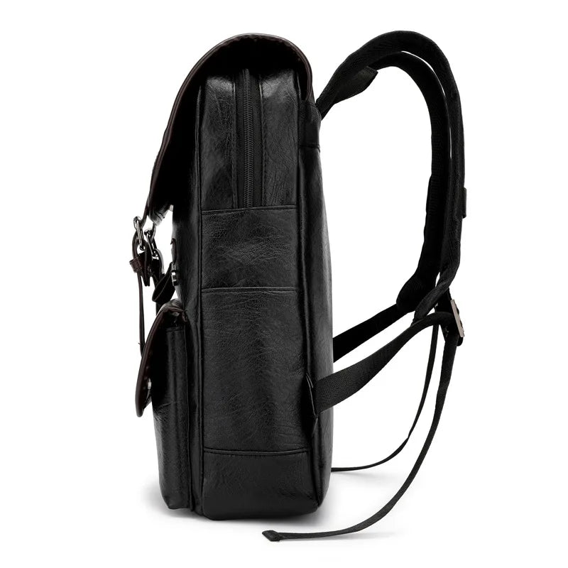 New Backpack Men's Trendy Retro Bag Business Computer Bag Travel Weekend Large Capacity Waterproof and Durable Leather Backpack