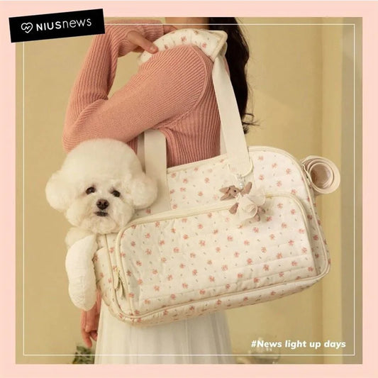 Pet Dog Puppy Kitten Carrier Canvas Single Shoulder Cat Bag Outdoor Travel Handbag Sling Comfort Tote Bag Breathable Cat Carrier