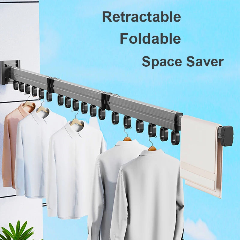 Clothes Drying Rack,  Aluminum Alloy Folding Drying Rack, Wall-mounted Collapsible Drying Rack, Space Saver Clothes dryer