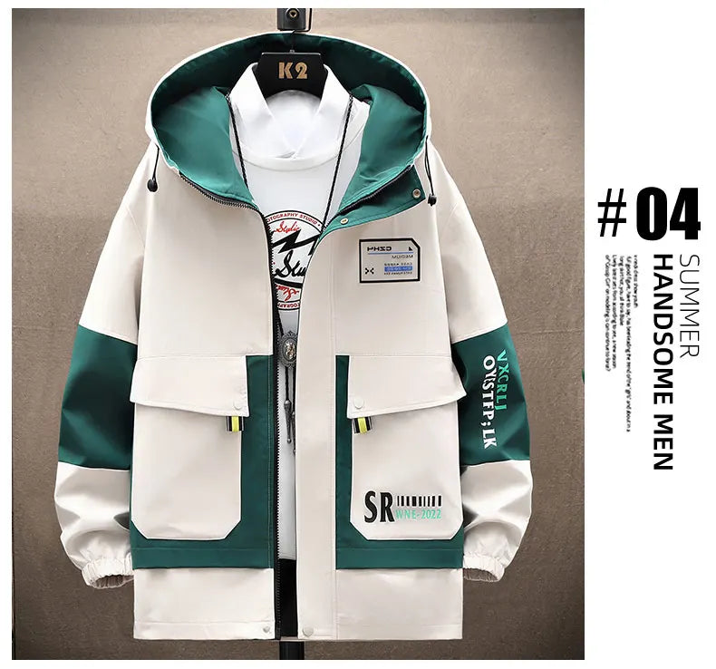 2024 Spring new arrival fashion coat male high quality casual jacket men,autumn men's casual hooded jackets,size M-4XL