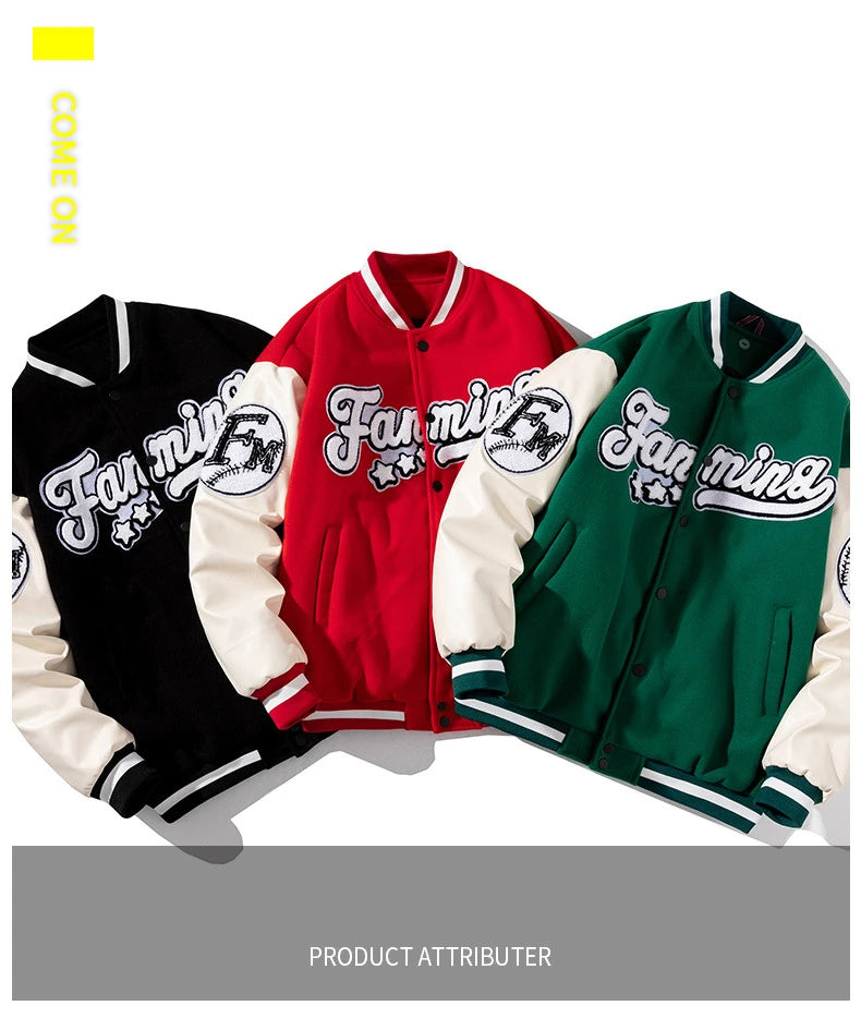 Men Jacket Baseball Uniform Men's Loose Embroidery Tide Brand Coats Spring Autumn Casual College Wear American Fashion Clothing