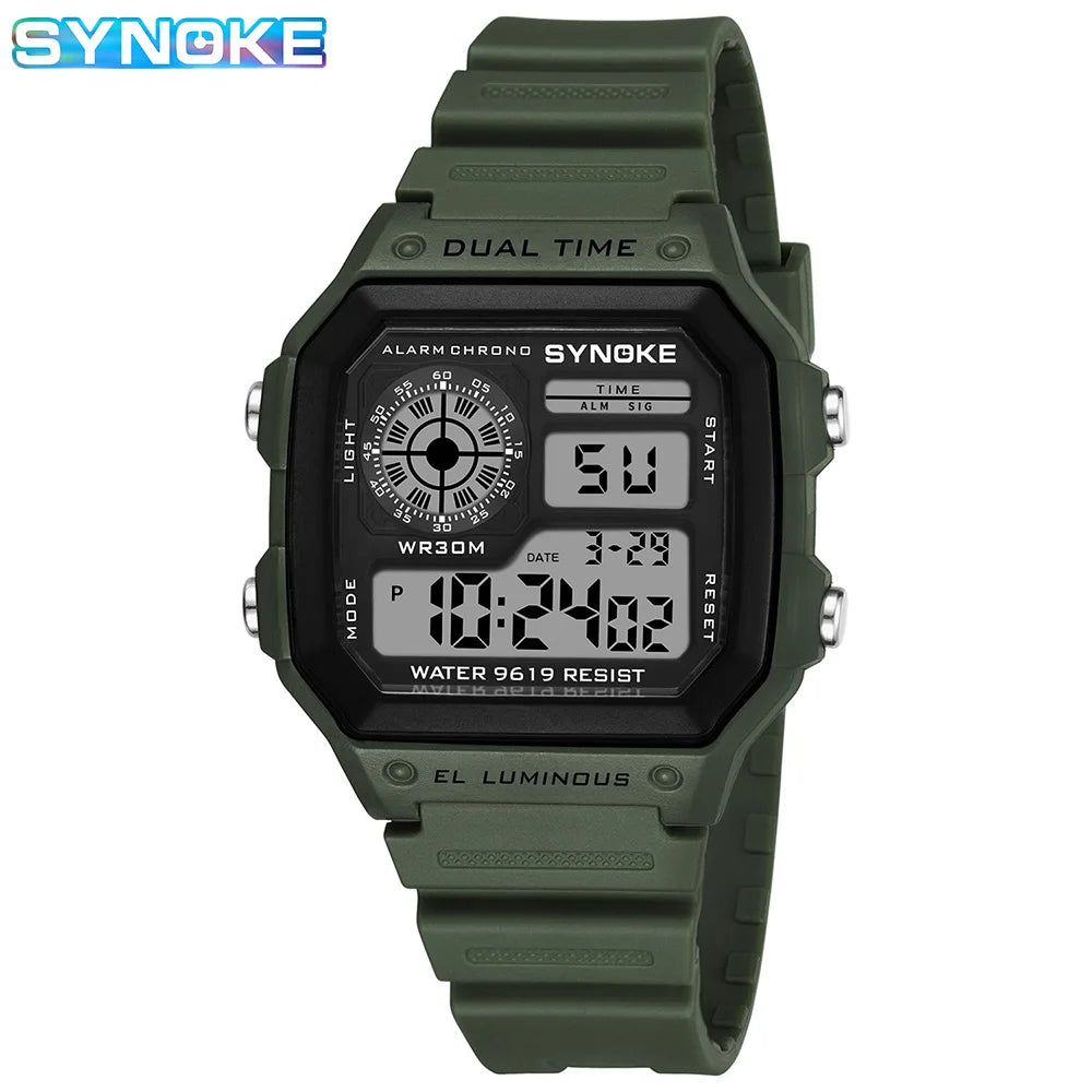 Digital Watches Men Sports Luminous Multifunction Waterproof Women Wristwatch Outdoor and Running Student Seven Lights Synoke