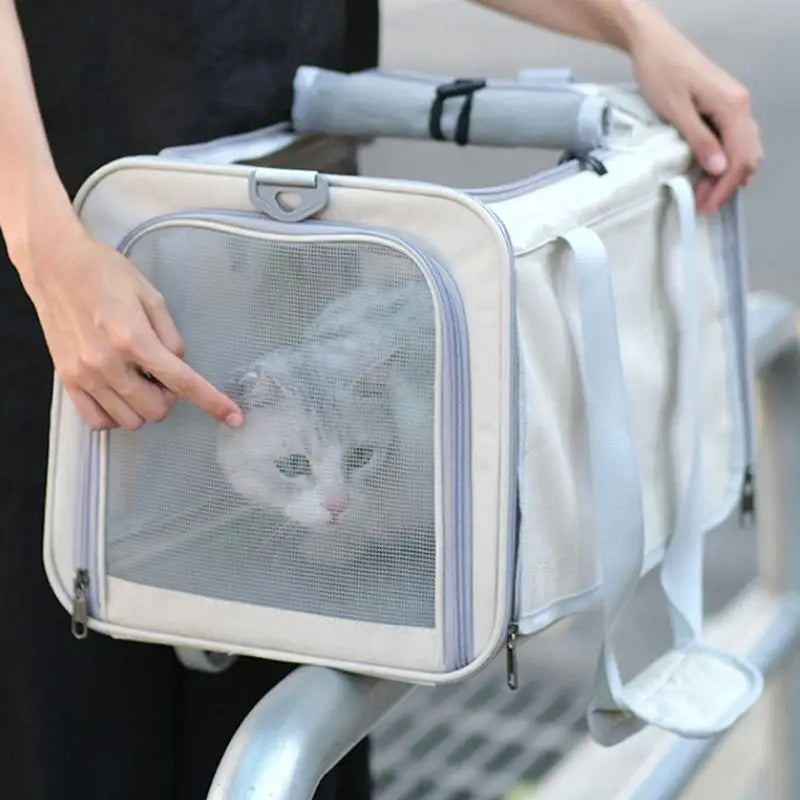 Pet Carrier Transport Kennel Portable Bag With Shoulder Strap Tote Breathable Mesh Large Capacity Bag For Pet/Puppy