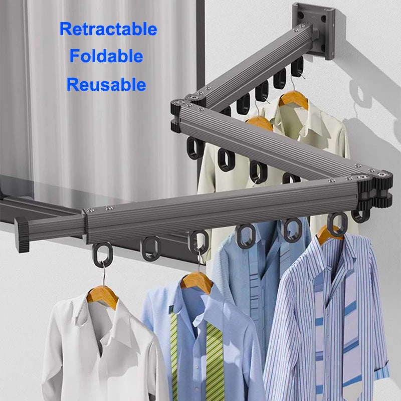 Clothes Drying Rack,  Aluminum Alloy Folding Drying Rack, Wall-mounted Collapsible Drying Rack, Space Saver Clothes dryer