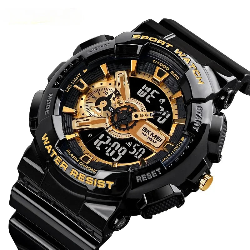 Youth Sport Digital Watch Men Shockproof Waterproof Dual Wristwatches LED Chrono Alarm Clock Mens Watches Cool Hour vogue