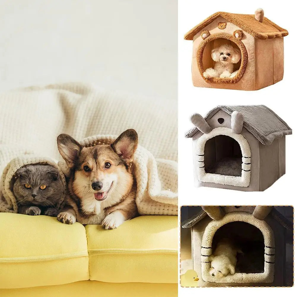 Pet Nest Cat Bed Cave Removable Cat House Cat Tent With Removable Mat Suitable For All Seasons Indoor Dog House Cat Bed