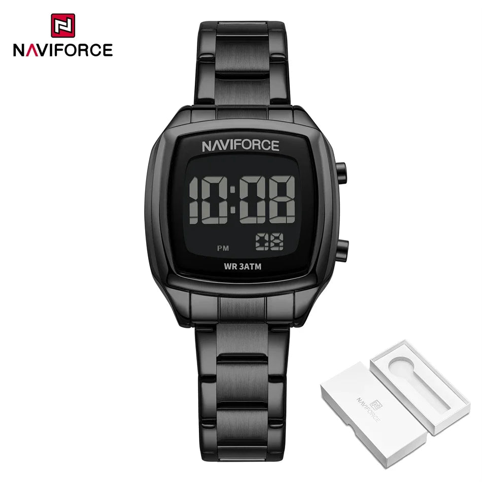 NAVIFORCE NF5047 Women's Digital Display Watches Stainless Steel Women Fashion Digital Clock Casual Ladies Electronic Watch