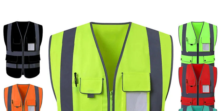 Size S-4XL High Visibility Road Working Reflective Vest Outdoor Motorcycle Cycling Safety Waistcoat Clothing Reflective Jacket