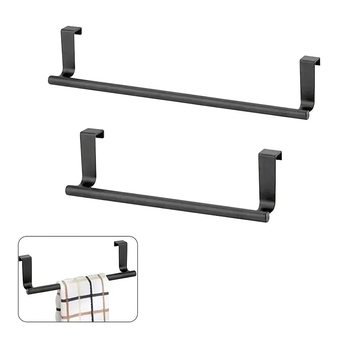 Towel Rack Over Door Stainless Steel Towel Bar Hanging Holder  Kitchen Cabinet Batahroom Towel Rag Rack Home Organizer Hanger