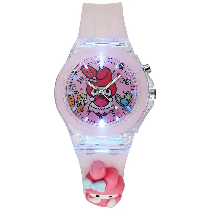 3D Mickey Children Watches Girls Color Light Source Silicone Minnie Kids Watch Ladies Quartz Clock Gifts Relogio Feminino