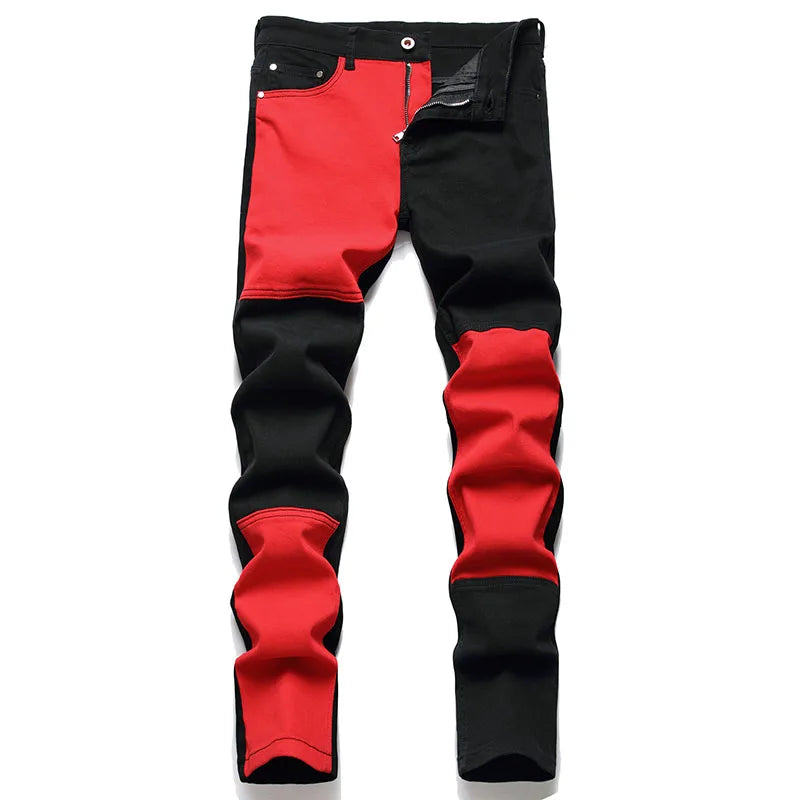 2021 European Style Men Black Jeans Spring Autumn Digital Printing Cotton Pants Men's Slim Fashion Stretch Casual Denim Trousers