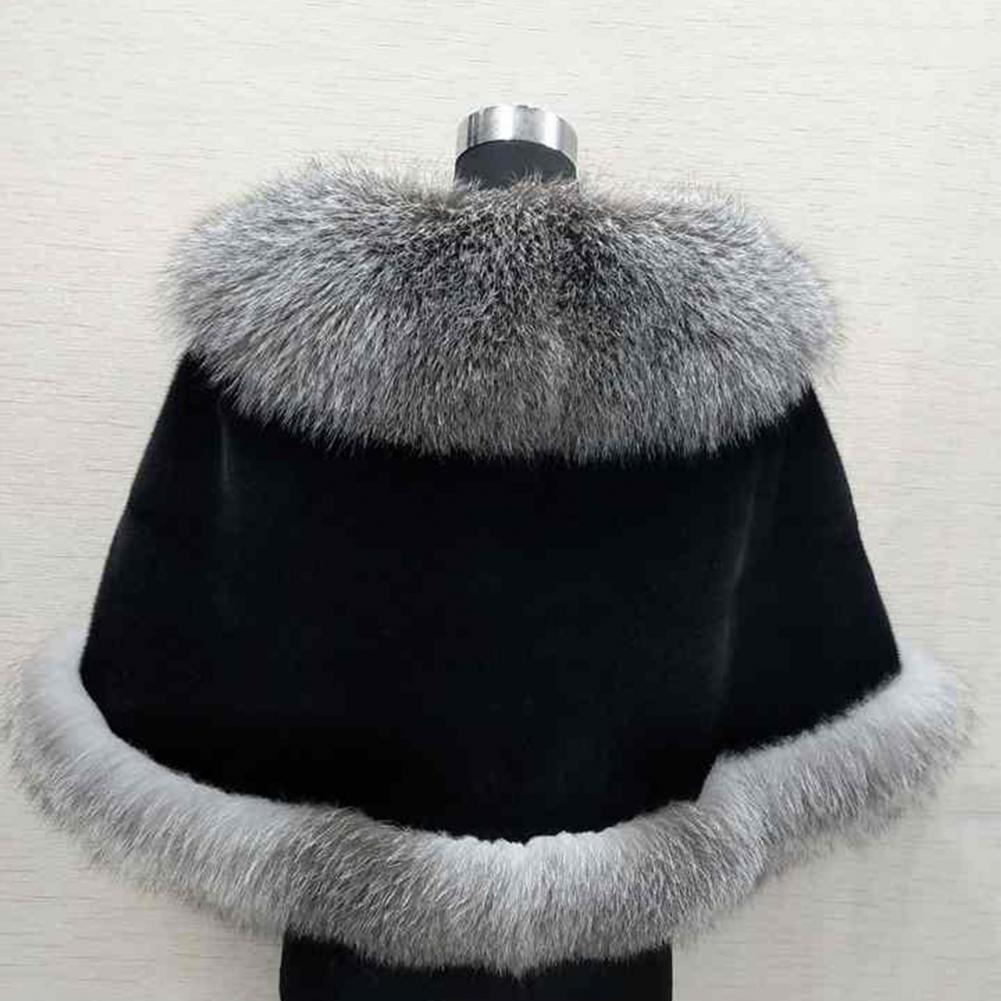 Faux Fur Shawl Faux Rabbit Collar Winter Shawls Elegant Bridal Fur Wrap Shawl Plush Warm Cape Coat Fluffy Poncho Women Jacket