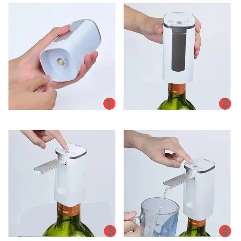 Electric Wine Separator Smart Alcohol Dispenser Quick Aerating Awakening Wine Decanter Dispenser Pump Bar Wine Pourer for Party