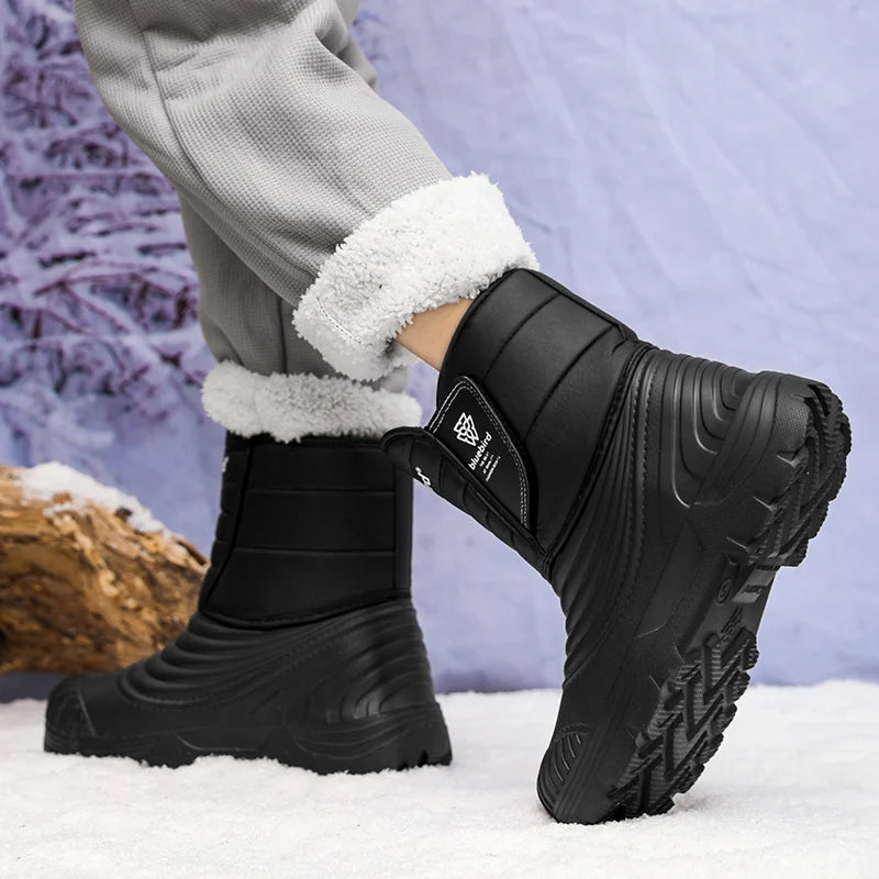 New Men's Winter Boots Warm Plush Snow Boots High Quality Waterproof High-Top Men's Ankle Boots Outdoor Men Hiking Boots Sneaker