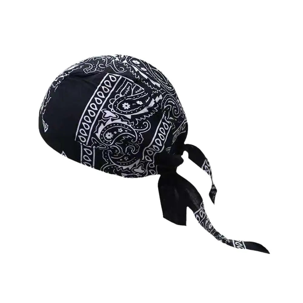 Outdoor Cycling Hat Pirate Hat Pure Cotton Printed Square Scarf Hat Headband Rag Durag Cap Beanie Wrap Hip hop Headscarf Hat