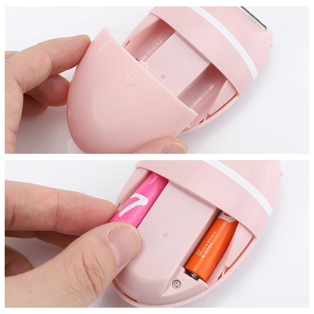 Portable Electric Hair Removal Epilator Women Cordless Wet/Dry Permanent Painless Face Body Hair Pink Trimmer Detachable Head